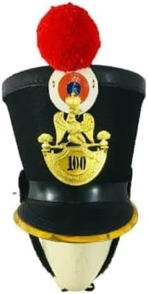 French Napoleonic Black Shako Helmet – Military Costume Hat