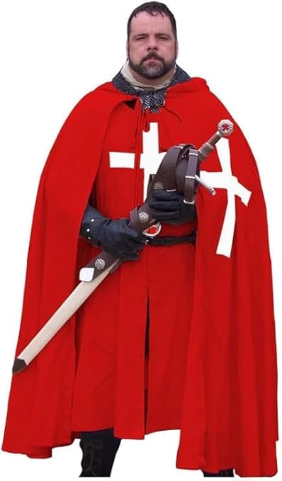 Medieval Knights Hospitaller Templar Tunic & Cloak Set