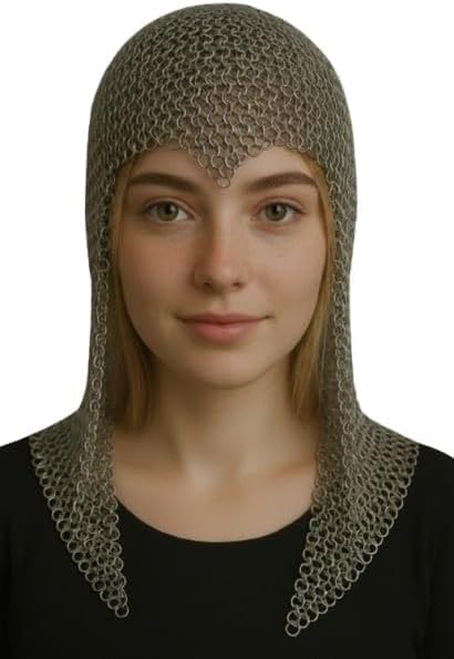 Aluminum Chainmail Coif Hood – Medieval Armor Headpiece for Men & Women