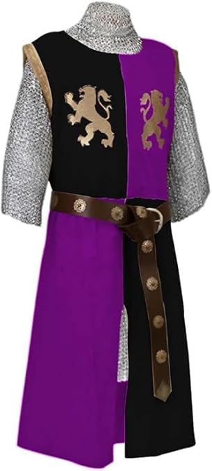 Medieval Embroidered Viking Knight Tabard – Sleeveless V-Neck Warrior Surcoat Costume