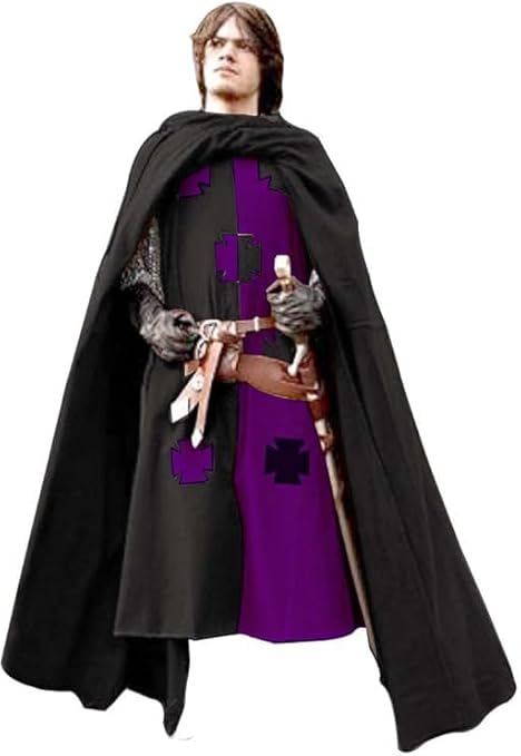 Kingdom Medieval Templar Knight Costume – Multicolor Renaissance Crusader Warrior Outfit