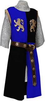 Medieval Embroidered Viking Knight Tabard – Sleeveless V-Neck Warrior Surcoat Costume