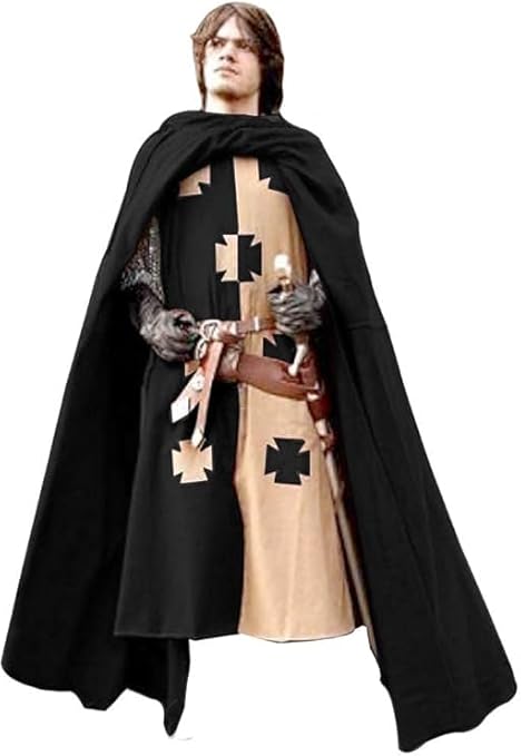 Kingdom Medieval Templar Knight Costume – Multicolor Renaissance Crusader Warrior Outfit