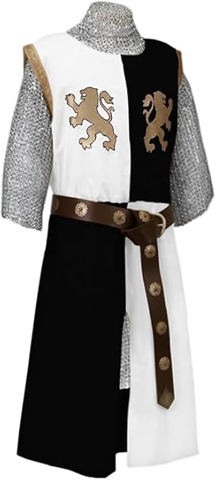 Medieval Embroidered Viking Knight Tabard – Sleeveless V-Neck Warrior Surcoat Costume