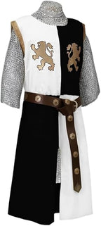 Medieval Embroidered Viking Knight Tabard – Sleeveless V-Neck Warrior Surcoat Costume