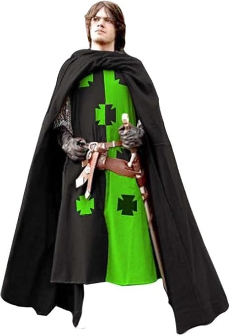 Kingdom Medieval Templar Knight Costume – Multicolor Renaissance Crusader Warrior Outfit