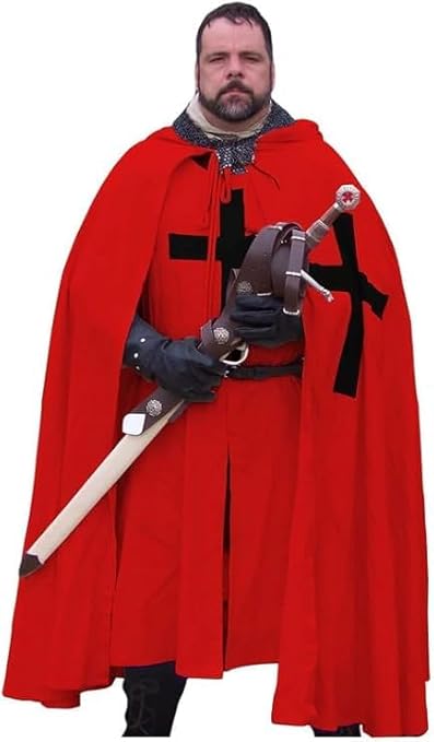 Medieval Knights Hospitaller Templar Tunic & Cloak Set