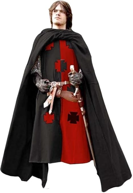 Kingdom Medieval Templar Knight Costume – Multicolor Renaissance Crusader Warrior Outfit