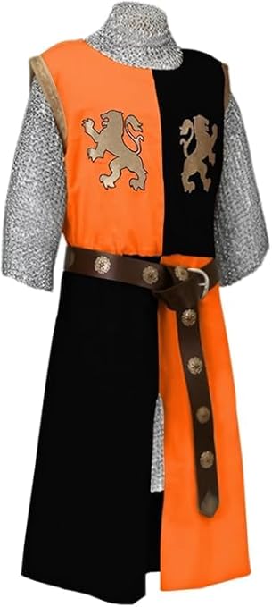 Medieval Embroidered Viking Knight Tabard – Sleeveless V-Neck Warrior Surcoat Costume