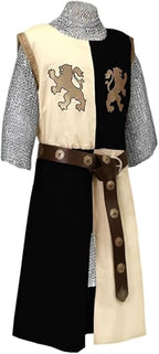 Medieval Embroidered Viking Knight Tabard – Sleeveless V-Neck Warrior Surcoat Costume