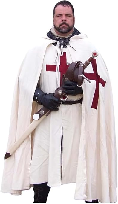 Medieval Knights Hospitaller Templar Tunic & Cloak Set