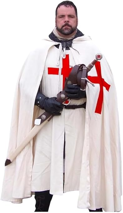 Medieval Knights Hospitaller Templar Tunic & Cloak Set