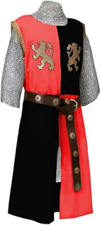 Medieval Embroidered Viking Knight Tabard – Sleeveless V-Neck Warrior Surcoat Costume