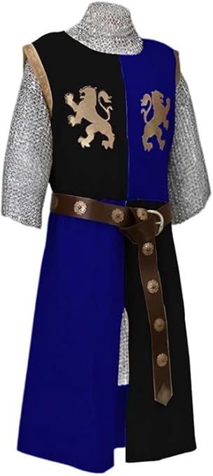 Medieval Embroidered Viking Knight Tabard – Sleeveless V-Neck Warrior Surcoat Costume