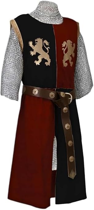 Medieval Embroidered Viking Knight Tabard – Sleeveless V-Neck Warrior Surcoat Costume
