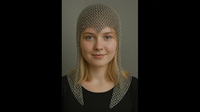 Aluminum Chainmail Coif Hood – Medieval Armor Headpiece for Men & Women