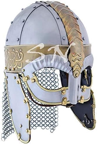 Viking Chainmail Helmet – Spartan Crusader Armor Headpiece