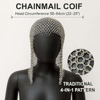 Aluminum Chainmail Coif Hood – Medieval Armor Headpiece for Men & Women