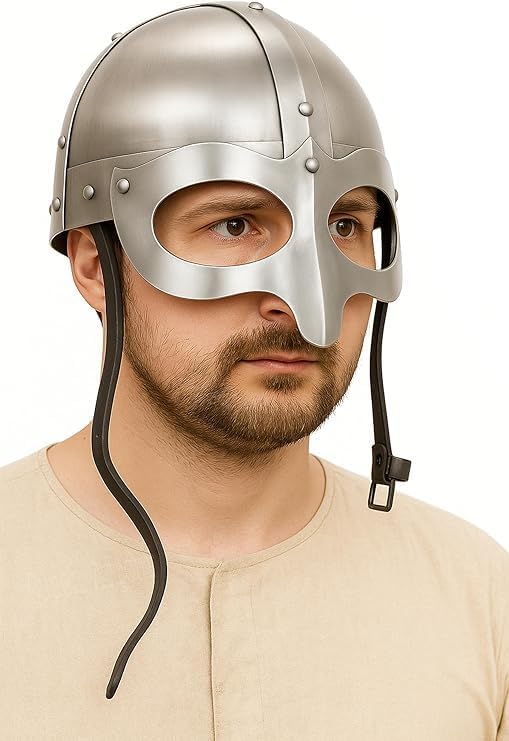 Viking Helmet “Einar” – Silver Medieval Warrior Helmet