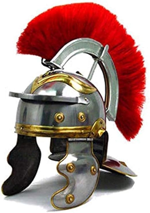 Roman Centurion Steel Armor Set | Military Body Armor with Red Plume Helmet