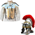 Roman Centurion Steel Armor Set | Military Body Armor with Red Plume Helmet