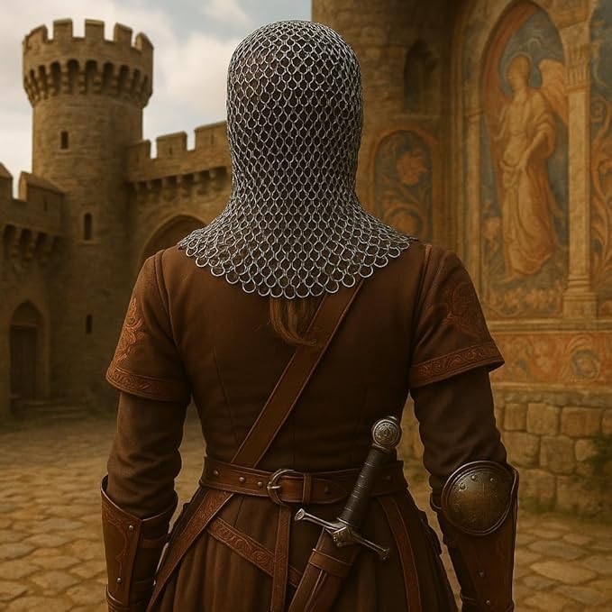 Aluminum Chainmail Coif Hood – Medieval Armor Headpiece for Men & Women