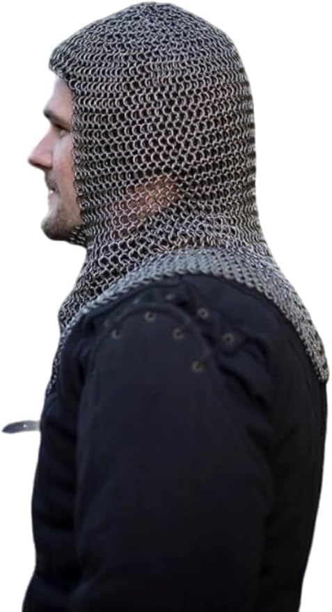 Medieval Riveted Chainmail Coif – Armor Hood for Cosplay & Reenactment