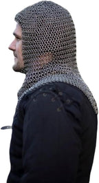Medieval Riveted Chainmail Coif – Armor Hood for Cosplay & Reenactment