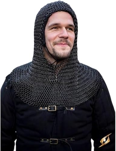 Medieval Riveted Chainmail Coif – Armor Hood for Cosplay & Reenactment
