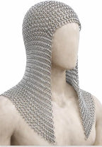 Authentic Medieval Aluminum Chainmail Coif Hood – Lightweight Armor Helmet for LARP, SCA, Cosplay & Knight Costumes