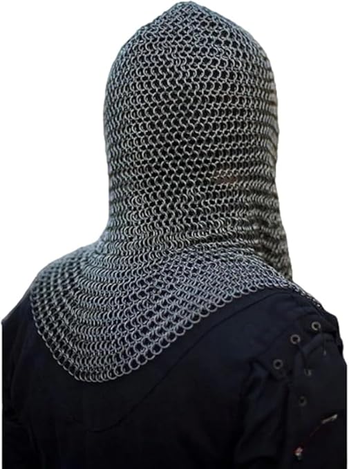 Medieval Riveted Chainmail Coif – Armor Hood for Cosplay & Reenactment