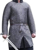 Handmade Medieval Riveted Chainmail Hauberk – Cosplay & Reenactment Armor Shirt