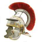 Roman Centurion Steel Armor Set | Military Body Armor with Red Plume Helmet