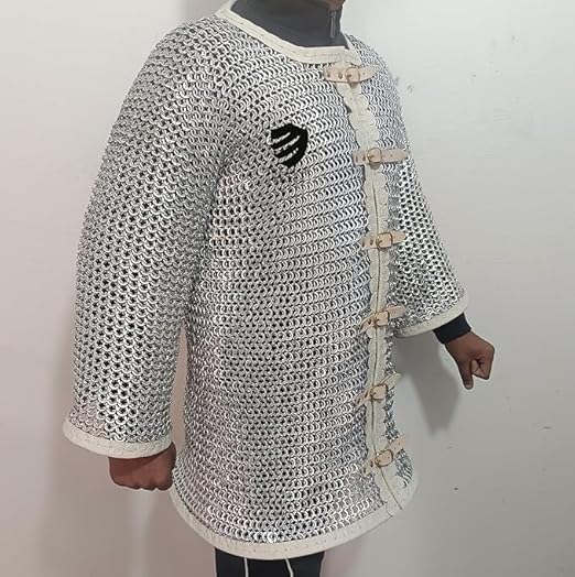 Medieval Aluminium Riveted Chainmail Shirt – Full Sleeve Armour