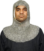 Medieval Chainmail Coif Hood – Riveted & Solid Ring Mild Steel Armour