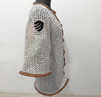 Medieval Aluminum Chainmail Haubergeon – Riveted Half Sleeve Armor Shirt