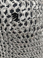 Medieval Aluminum Chainmail Haubergeon – Riveted Half Sleeve Armor Shirt