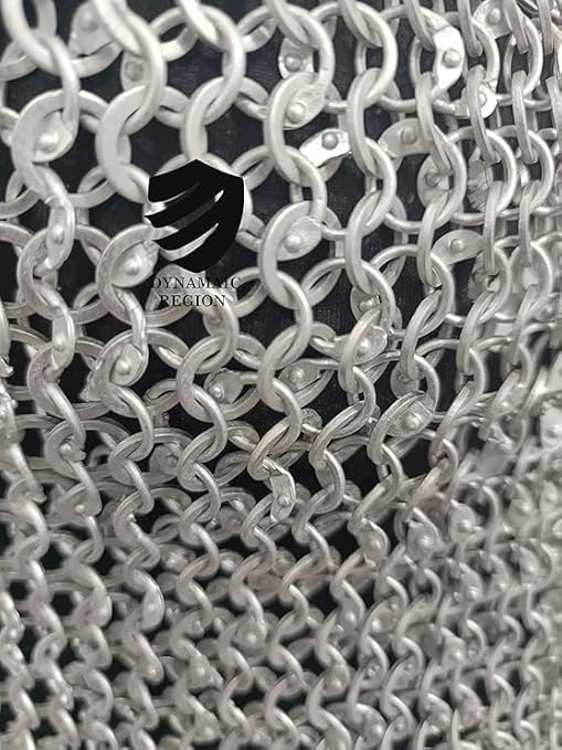 Medieval Aluminum Chainmail Haubergeon – Riveted Half Sleeve Armor Shirt