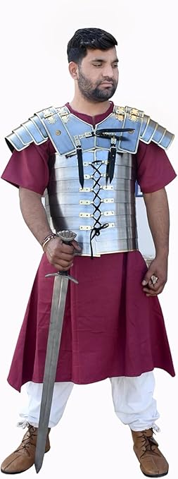 Imperial Roman Segmentata Armor – Brass Trimmed Steel Breastplate