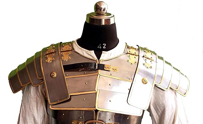 Imperial Roman Segmentata Armor – Brass Trimmed Steel Breastplate