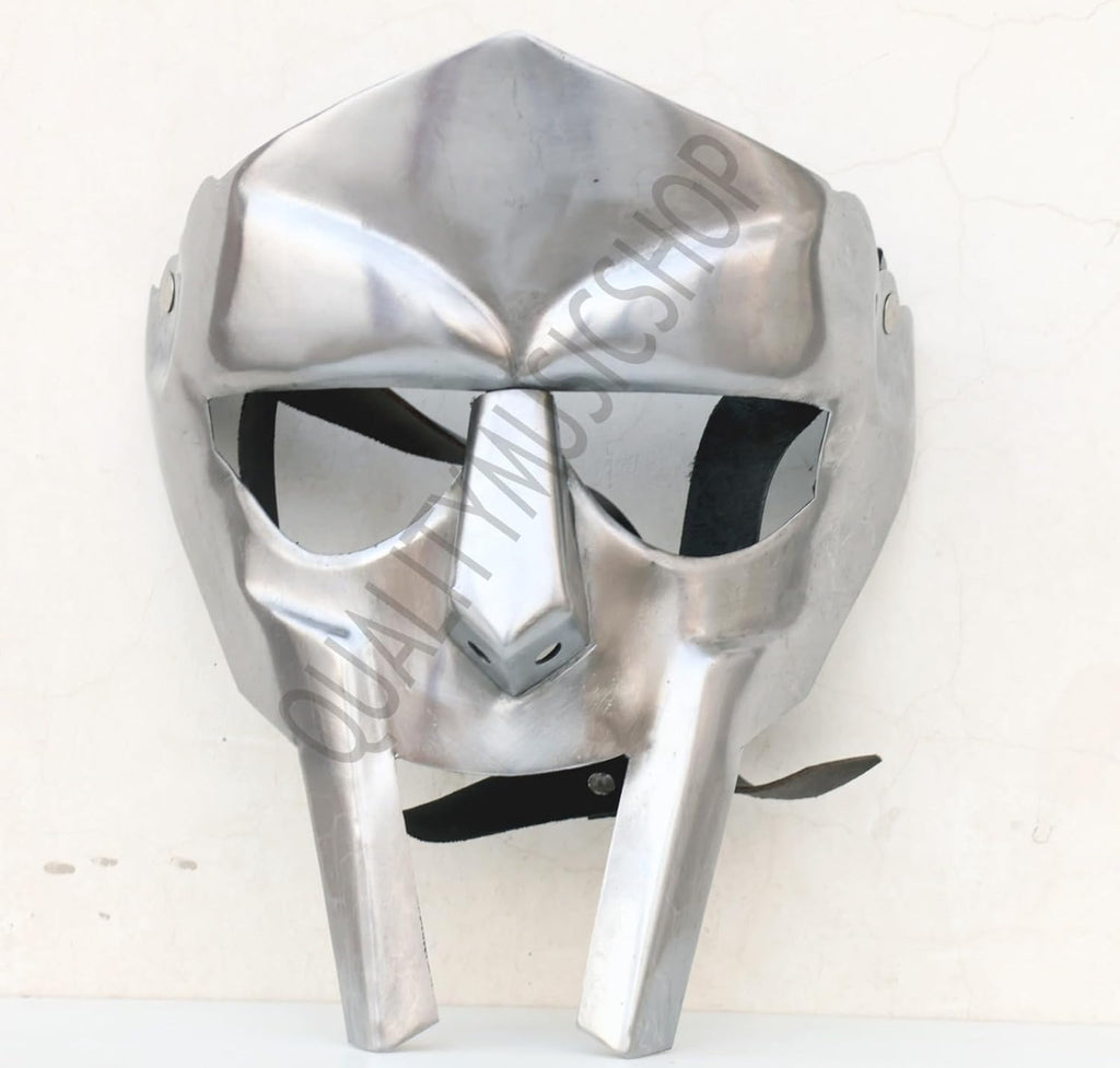 MF DOOM Gladiator Face Mask – Silver Viking Helmet Replica