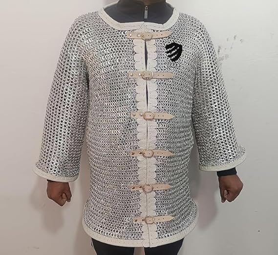 Medieval Aluminium Riveted Chainmail Shirt – Full Sleeve Armour