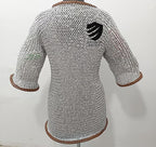 Medieval Aluminum Chainmail Haubergeon – Riveted Half Sleeve Armor Shirt