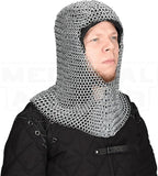 Aluminum Chainmail Coif – V-Face Medieval Knight Hood for Cosplay & Costume Armor