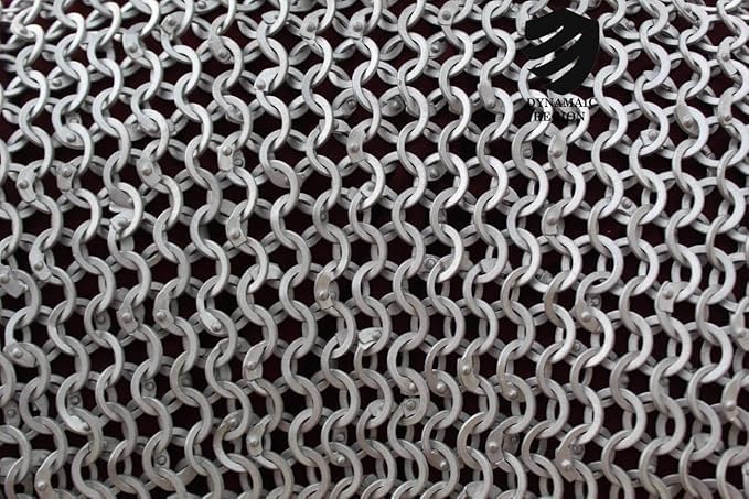 Handmade Medieval Aluminum Chainmail Haubergeon – Riveted Half Sleeve Armor Shirt