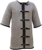 Handmade Medieval Aluminum Chainmail Haubergeon – Riveted Half Sleeve Armor Shirt