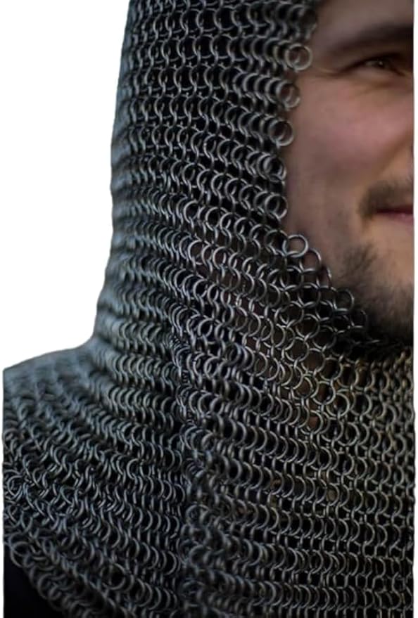 Medieval Riveted Chainmail Coif – Armor Hood for Cosplay & Reenactment