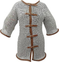 Medieval Aluminum Chainmail Haubergeon – Riveted Half Sleeve Armor Shirt