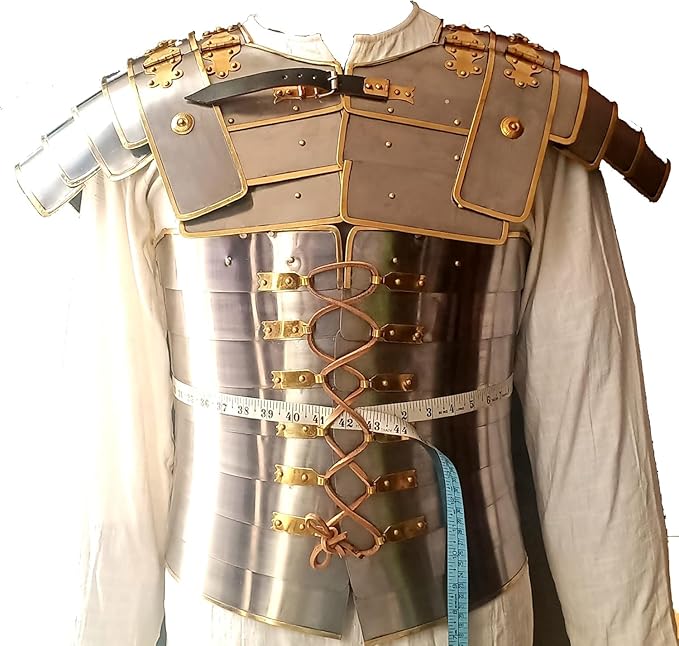 Imperial Roman Segmentata Armor – Brass Trimmed Steel Breastplate