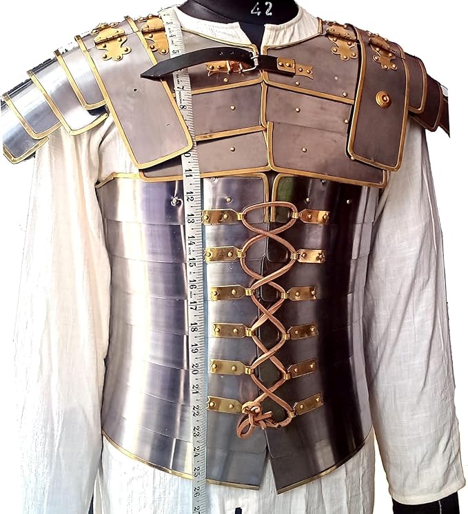 Imperial Roman Segmentata Armor – Brass Trimmed Steel Breastplate